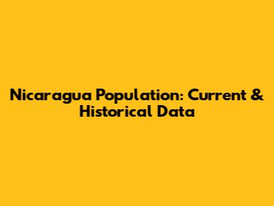 Nicaragua Population: Current & Historical Data