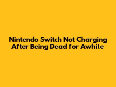 Nintendo Switch Not Charging After Being Dead for Awhile