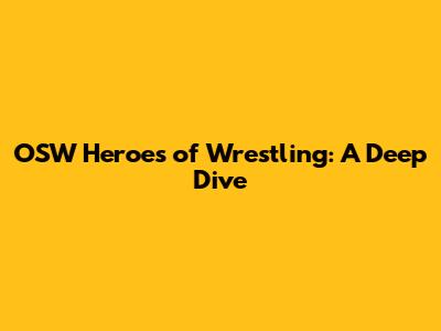 OSW Heroes of Wrestling: A Deep Dive