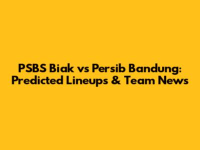 PSBS Biak vs Persib Bandung: Predicted Lineups & Team News