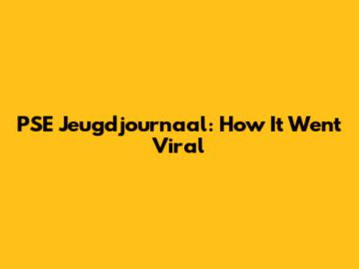 PSE Jeugdjournaal: How It Went Viral