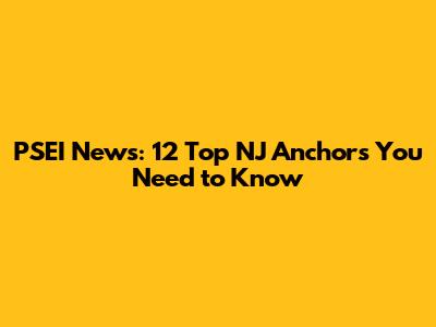 PSEI News: 12 Top NJ Anchors You Need to Know