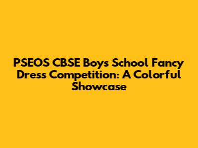 PSEOS CBSE Boys' School Fancy Dress Competition: A Colorful Showcase
