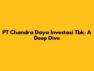 PT Chandra Daya Investasi Tbk: A Deep Dive