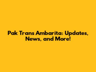 Pak Trans Ambarita: Updates, News, and More!