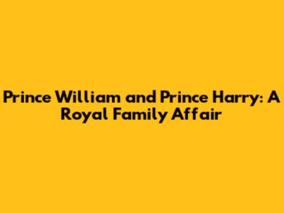 Prince William and Prince Harry: A Royal Family Affair