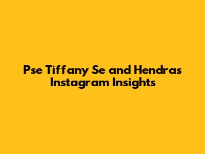 Pse Tiffany Se and Hendra's Instagram Insights