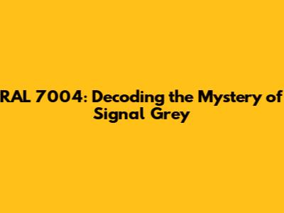 RAL 7004: Decoding the Mystery of Signal Grey