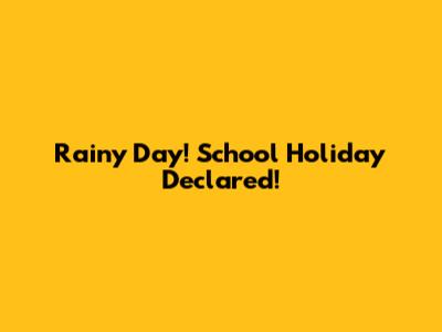 Rainy Day! School Holiday Declared!