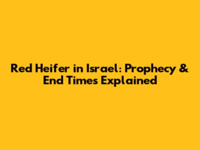 Red Heifer in Israel: Prophecy & End Times Explained