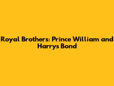 Royal Brothers: Prince William and Harry's Bond