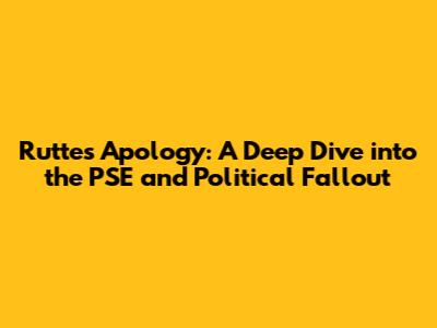 Rutte's Apology: A Deep Dive into the PSE and Political Fallout