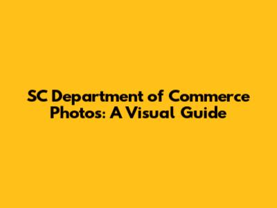 SC Department of Commerce Photos: A Visual Guide
