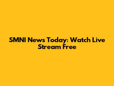 SMNI News Today: Watch Live Stream Free