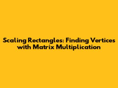 Scaling Rectangles: Finding Vertices with Matrix Multiplication