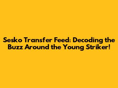 Sesko Transfer Feed: Decoding the Buzz Around the Young Striker!