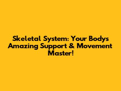 Skeletal System: Your Body's Amazing Support & Movement Master!
