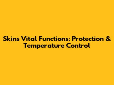 Skin's Vital Functions: Protection & Temperature Control