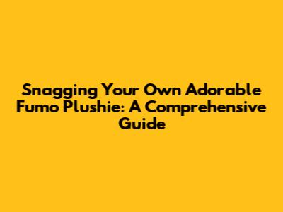 Snagging Your Own Adorable Fumo Plushie: A Comprehensive Guide