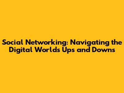 Social Networking: Navigating the Digital World's Ups and Downs