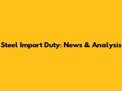 Steel Import Duty: News & Analysis