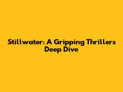 Stillwater: A Gripping Thriller's Deep Dive