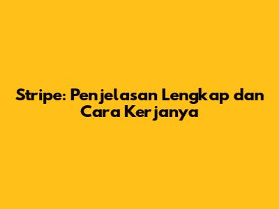 Stripe: Penjelasan Lengkap dan Cara Kerjanya