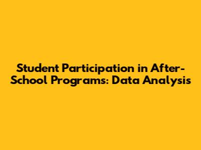 Student Participation in After-School Programs: Data Analysis