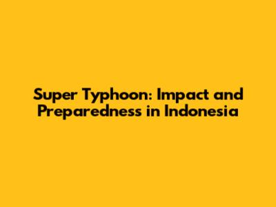 Super Typhoon: Impact and Preparedness in Indonesia