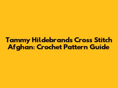 Tammy Hildebrand's Cross Stitch Afghan: Crochet Pattern Guide