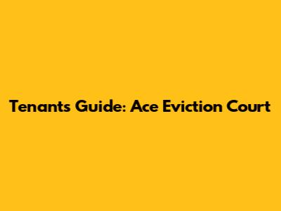 Tenant's Guide: Ace Eviction Court