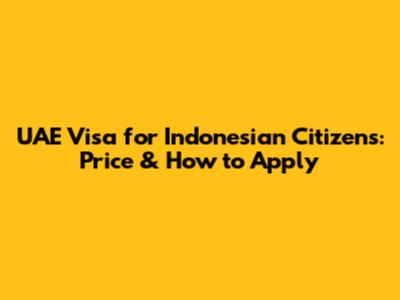 UAE Visa for Indonesian Citizens: Price & How to Apply
