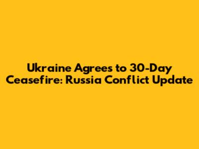 Ukraine Agrees to 30-Day Ceasefire: Russia Conflict Update