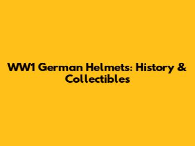 WW1 German Helmets: History & Collectibles