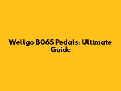 Wellgo B065 Pedals: Ultimate Guide
