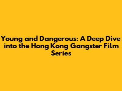 Young and Dangerous: A Deep Dive into the Hong Kong Gangster Film Series