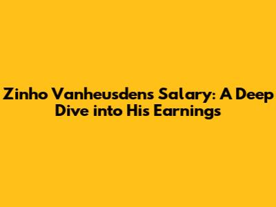 Zinho Vanheusden's Salary: A Deep Dive into His Earnings
