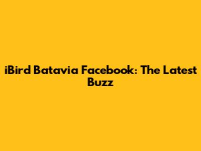 iBird Batavia Facebook: The Latest Buzz