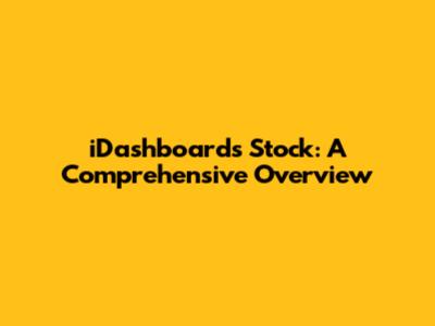 iDashboards Stock: A Comprehensive Overview