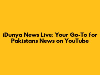 iDunya News Live: Your Go-To for Pakistan's News on YouTube